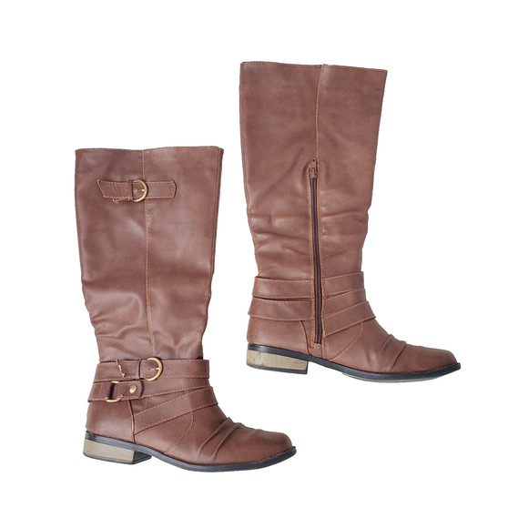 Rampage Interest Brown Riding Boots 7.5 M Knee High Stylish Comfort Women's - Picture 1 of 11